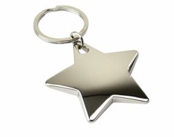 eBuyGB Shiny / Shaped Key Ring Stocking Filler, Teacher Gift,, Christmas Present Shiny Star